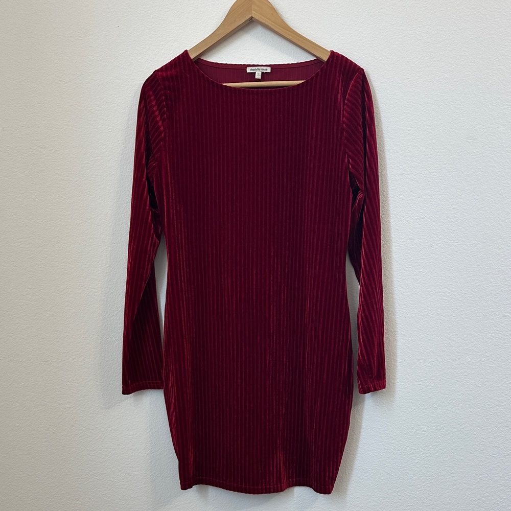 Charlotte Russe Elegant Red Velvet Dress size Large